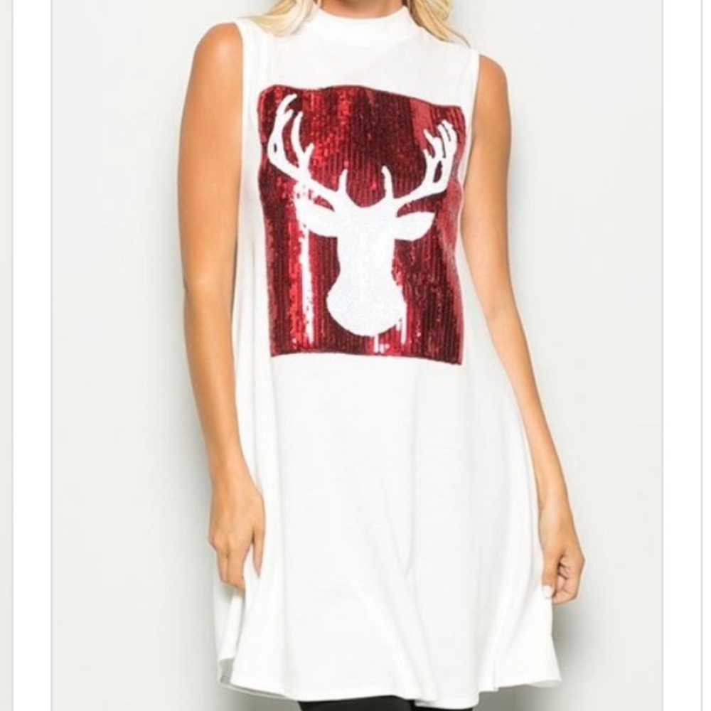 Sequin sparkly deer tunic top dress